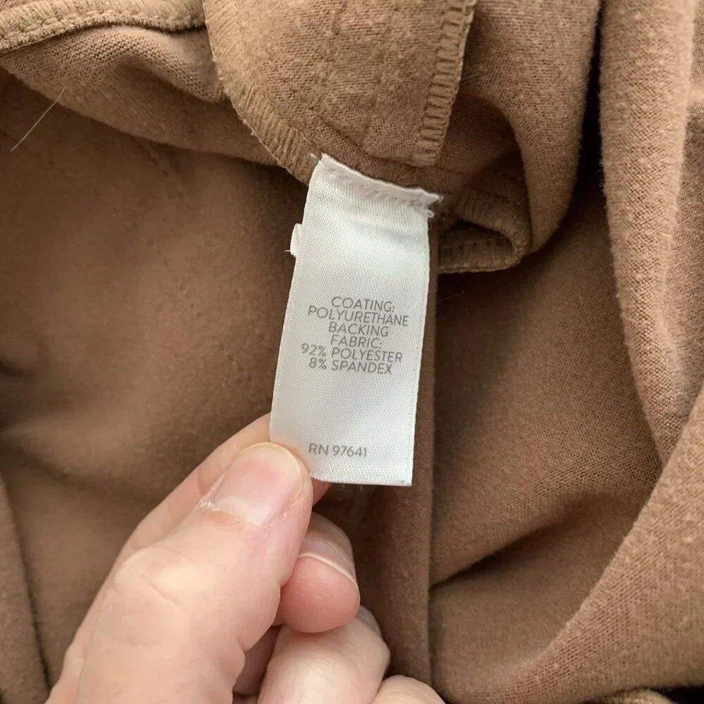 J. Jill Women's Large Petite Legging Skinny Pants Brown Faux Leather Pull On - Picture 6 of 7